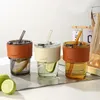 Wine Glasses Internet Celebrity Bamboo Cup Ins Wind Straw Coffee Gift Glass Water CupI