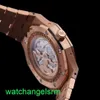 AP Crystal Pols Watch Royal Oak 26574or Blue Plate Automatische machines Mens 41 mm Gauge 18K Rose Gold -uurwerk