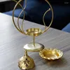 Ljushållare arabisk stil guld rökelse brännare multifunktion ljusstake ramadan dekoration modern enkel metallugn