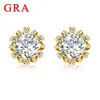 With Certificate D Color 65mm 1CT Earrings For Woman Yellow Gold Top Quality Pass Diamond Test Wedding jewellery 240403