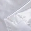 Белый высококачественный риановый атласный атлас 4 шт. Подстроенный лист набор шелковистый сплошной кровать эластичные полосы