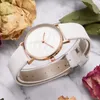 Relógios de pulso 2024 Moda Women Leather Band Dress Quartz Wrist Watches Luxury Top Brand White Casual Ladies Wristwatch Relogio feminino