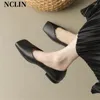 Casual Shoes 2024 Spring/Autumn Square Toe Women Pumps Chunky Heels Koncise Loafers For Low Heel Ladies Zapatos de Mujer