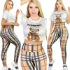 Women's Two Piece Pants designer DD0036 New Fashion Casual Lounge High Waist Set Printed Sports Yoga EA6Q