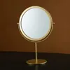 Miroirs Makeup Miroir Luxur Luxury Retro Europe Metal Gold Home Desktop Square Round Mirror Dormitory Makeup Makeup Mirror