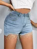 Shorts femminile 2024 Donne sexy Fashion Slim Street Party Rhinestone Naked Denim.