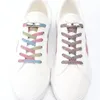 Запчасти для обуви 25 цветов без шнурков для подключений для кроссовок эластичные шнурки с плоским металлическим перекрестным замком быстро и выключают ленивые шнурки