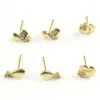 Stud Earrings 10pair/lot Fashion Colorful Cz Earring Heart/flower Shape Cubic Zircon Charm Design Wholesale