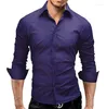 Men's Casual Shirts Men Shirt 2024 Spring Brand Business Slim Fit Dress Male Long Sleeves Solid Color Camisa Masculina 4XL