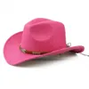 Szerokie czapki czapki czapki czapki czapki dla mężczyzn kobiety fedora kapelusz w kowbojskim stylu fedora kapelusz z paskiem y240425