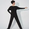 Stage Wear Latin Dance Clothes Black Loose Long Sleeve Top Boys Competition Suit Show Costume Samba Training Pants VDL196