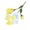 Decoratieve bloemen iris bloem decor kunstmatige elegante tak met groene bladeren voor huis bruiloftsfeest binnen