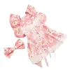 Dresses Pet Clothes Spring Summer Puppy Kitten Flower Pattern Cute Skirt Small and Mediumsized Dog Slip Dress Sweet Hairpin Yorkshire