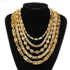 Qanxi Factory Hot Sales Wholesale Fashion 18k Gold Plated Stainless Steel Cool Punk Hip Hop Necklaces Jewelry for Men