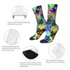 Women Socks Abstract Print Stockings Graffiti Carnival Custom Harajuku Winter Anti Bacterial Girls Running Warm Soft