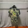 tshirts for mens Original High Street Washed Cotton Tie Dyed Trendy T-shirt Summer Couple Short Sleeve Men's Clothing