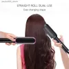 Curling Irons New type of straightener electric brush LCD hot comb curler flat iron heating Q240425