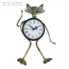 Часы Tooarts Europe Wall Clock 3D Retro Drustic Decorative Luxury Vintage Wall Clocks для подарочной железной кошки статуэтки столовые часы