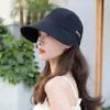 Visores Mujeres High vacío Top Sombrero de béisbol Girl Coreano Color sólido Capa de pato de verano Summer Sunshade Sunhat