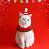 Appareils pour chiens Chamètre de crochet de crochet de Noël avec Gold Star Green Cat en tricot à trois coins Small Pet Bib Swarf Scarf de toilettage Accessoires