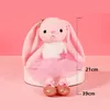 Plush -poppen Kawaii Ballet Rabbit Plush Toy Soft Stuffed Animal Lute Long Ear Bunny Plush Doll Toys For Kids Baby Sleeping Plushie Pillow Toyl2404