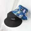 Wide Bim Hut Hut Hats Hats Jk Koreaner Brief Sticker Bucket Hut für Frauen breit Krempe Outdoor Forable Sun Hut Doppelgesicht Fischer Panama Hut 240424