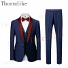 Jackets Thorndike High Quality Men Formal Slim Fit Tuxedo Prom Suit / Male Groom Wedding Blazers Best Man Set Jacket Vest Pants