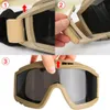 JSJM Airsoft Tactical Goggles 3 Lens Windproof Dustproof Shooting Motocross Motorcycle Mountaineering Glasses CS Safe Protection 240425