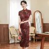 Etnische kleding plus size sexy cheongsams vintage inkt qipao vrouwen korte mouw Chinese stijl jurk elegante lange vestidos zomerjurken jurk