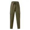 Uomini pantaloni da carico casual elastico in cintura che cola multipli pantaloni hip hop pantaloni lunghi a larga gamba 240422 240422