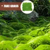 Decorative Flowers Green Plants Artificial Fake Moss Outdoor Rugs Grass Square Mats Pearl Cotton Realistic Turf