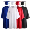 Set di abbigliamento abito accademico con cappello di colore solido 2024 uomini donne studenti di laurea costume a secco per abiti da scuola a secco