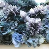 Dekoracyjne kwiaty leży artyficielles jedwabna hortensja róża 3d kwiat panelu ścienny impreza na zewnątrz tło dekoracja niebieska 8pcs/partia