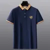 Coton Highend Coton Broidered Polos Mens Mens Business Fashion Casual Fashion à manches courtes fines Polo Tshirt Polo