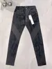 designer jeans man kvinnor lila jeans designer hål stack avslappnande passar svart vit mager jean kort randig klassisk luxe denim avsmalnande pant man bred ben jeans man storlek 28-38