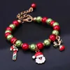Beaded Delysia King 2021 Fashion Festival Santa Claus Hand Chain Crutch Reindeer Beaded Bracelet Christmas Gift Ornament