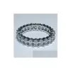 Pierścienie Vecalon 6 Style Eternity Pierścień Ring Diamond Stone 925 Sterling Sier zaręczynowy zespół dla kobiet mężczyzn biżuterii Dostawa Otjcc