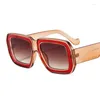 Sunglasses Oversized Square Thick Frame Women Retro Shades Trendy Luxury Big Sun Glasses Brand Eyewear Vintage UV400