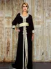 Party Dresses Uzn Velet Black Marocko Caftan Evening 3/4 Långärmning