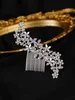 Wedding Haar sieraden 1 paardenkristallen bloemblaadjes Rhinestone Alloy Bride Hair Comb Wedding Jurk Accessories Haarspeld D240425