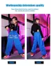 Stage Wear ZZL K-pop Abiti da palco per ragazze Black and Blue Long Sleeve Costume Street Dance Dance Mancanza per esibizione in passerella indossa D240425