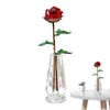 Flores decorativas Cristal Rose Flower Artificial con jarrón Decoración del hogar Aniversario de bodas Commemoration Día de San Valentín