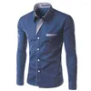 Casual shirts voor heren 2024 Modemerk Camisa Masculina Lange mouw Hirt Men Koreaans Slim Design Formele mannelijke kledinggrootte M-4XL 8012