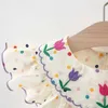 Robes de fille Vêtements pour enfants Summer Broderie Fleurs Baby Girls Robes Costume de manches courtes Mode de 0 à 3 ans