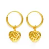 Gold shop with 999 real gold earrings 24 K fortune prosperous temperament gold earrings flower and leaf eardrop solid earrings 240422