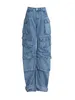 Women's Jeans 2024 -selling Fashion American Retro Multi-pocket Ladies Hip-hop Street Loose Casual Straight Wide-leg Pants