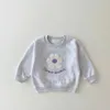 Kledingsets 2024 Babymeisjes Set Kid Nieuwe mode Sweet Flower Tops Sweatshirts en losse comfortabele katoenen broek 2pc peuter meisjes outfitsl2404