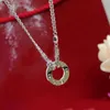 Designer Round diamond necklace for women 925 sterling silver LOVE diamond Gold plated 18K necklace official reproductions jewelry brand crystal exquisite gift 06