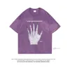 Męskie koszulki Exfine Finger Bone Impresso Grifica t Shirt Para Homens Casual Strtwear Y2K Vintage Hip Hop Manga Curta Owwrotne tshirty kwalifikacje H240425