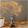 Objets décoratifs Figurines Nordic Creative Silence est Gold Statue Resin Thinker Scpture Figurine Vintage Home Office Decoration Mode OT6FY